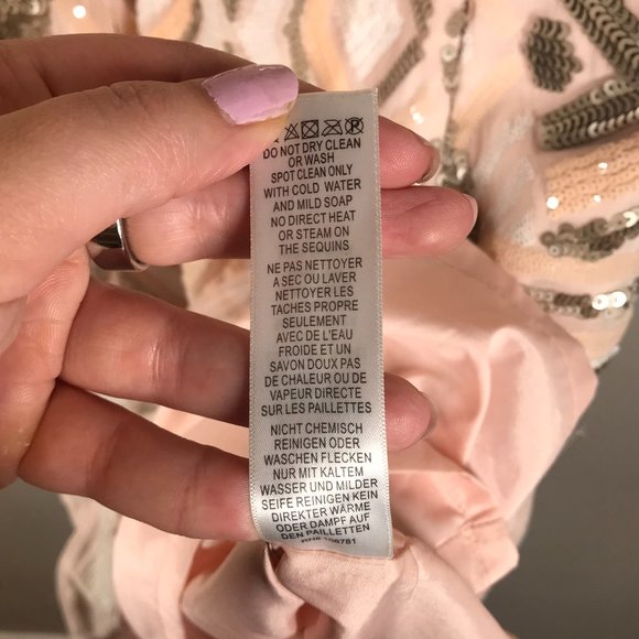 Aidan Mattox Blush Pink Fully Sequined Halter Neck Mini Cocktail Dress - Picture 6 of 12